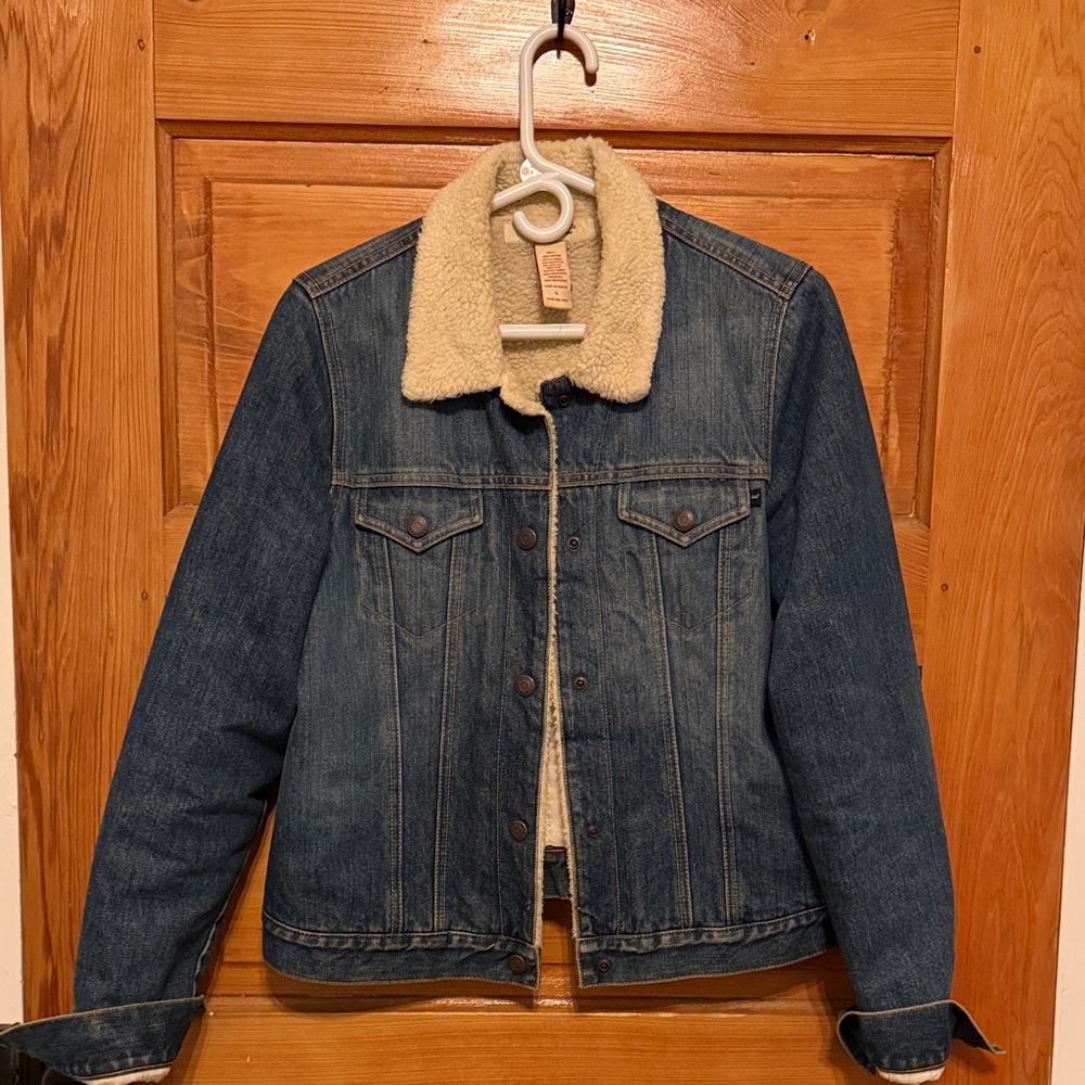 Denim Jacket with Sherpa Collar